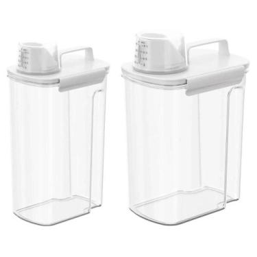 Imagem de Kit 2 Dispenser com Medidor 1,5L e 3,9L Porta Sabão Amaciante Organiza