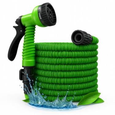 Imagem de Mangueira Jardim Expansível 15 Metros Resistente Jatos de água Verde -