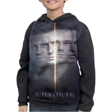 Imagem de Casaco Moletom Infantil Sam Dean Winchester Supernatural - smoke, Pret