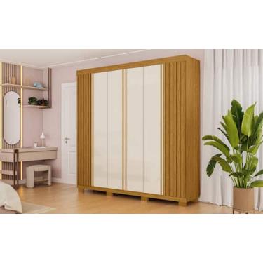 Imagem de Guarda Roupa de Casal Elisa Acp Móveis MDF 06 portas, CINAMOMO OFF WHI