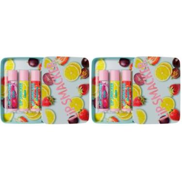 Imagem de Conjunto de protetor labial Lip Smacker Nostalgia Trio Tin Grape Lemon