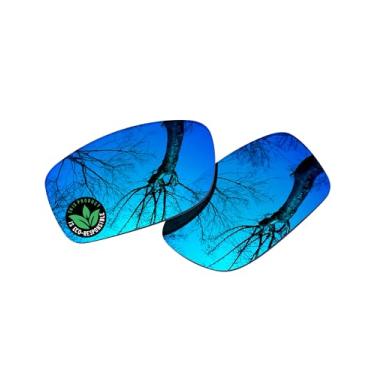 Imagem de Raydi Lentes de reposição de policarbonato para óculos de sol retangulares Costa Del Mar Caballito - Espelho azul gelo - Polarizado