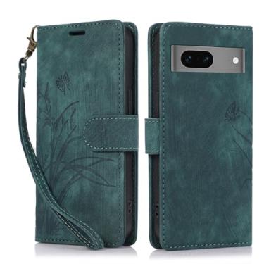 Imagem de Capa carteira para Google Pixel 8A, capa de telefone de couro com padrão de borboleta orquídea com 3 compartimentos para cartão e 1 compartimento para dinheiro, fivela magnética à prova de choque com