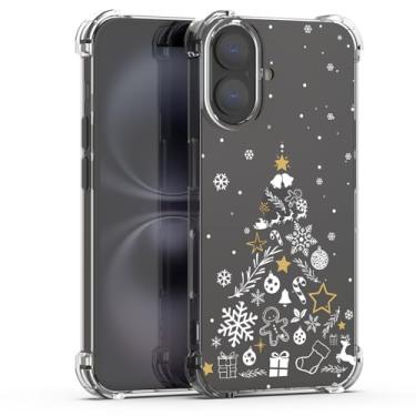 Imagem de HixYaxi Xmax Capa para iPhone 17 transparente, linda estampa de árvore de Natal feminina projetada para crianças, mulheres, meninas, capa protetora transparente à prova de choque para iPhone 17