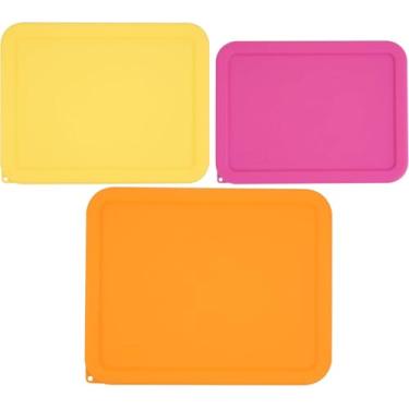 Imagem de Viotiin Tampa de armazenamento retangular de silicone com 3 xícaras, 6 xícaras, 11 xícaras, substituição para Pyrex 7210-PC, 7211-PC, 7212-PC (recipiente não incluído) Pacote com 3, seguro para