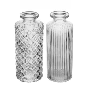 Imagem de Vasinhos Decorativos, Kit Vaso de Vidro, Decorativo Arranjo de Flores Plantas Casa Enfeite Presente Aromatizador(13,5x5,5x5,5cm)(Kit com 2)