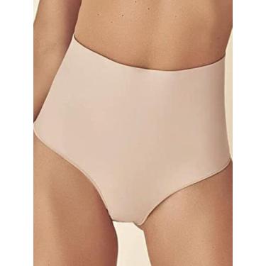 Imagem de Calcinha Feminina Sem Costura Corte a Laser Cintura Alta Compressão Mu