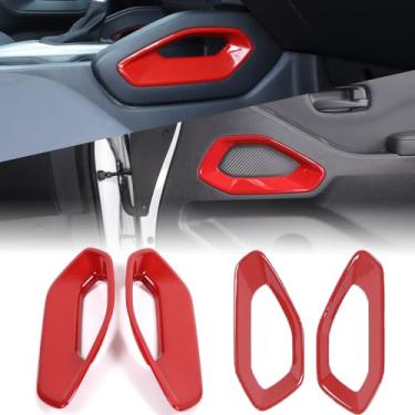 Imagem de Bekantogy 4 peças de console central, puxador lateral e interno, acabamento da tampa do painel da porta compatível com Nissan Frontier 2022-2025 ABS painel interno da porta e moldura de acabamento do
