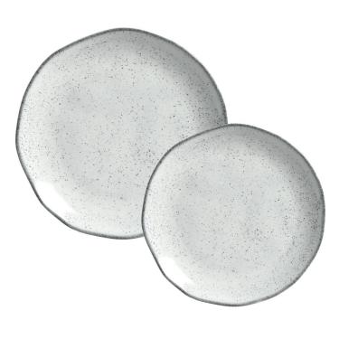 Imagem de Aparelho De Jantar Jogo Pratos Orgânico Echo 8 Pçs Cerâmica