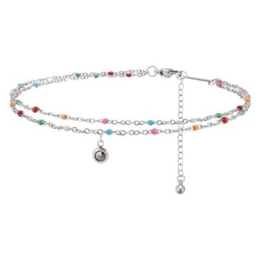 Imagem de Dorriss Tornozeleiras com contas coloridas para mulheres, feitas à mão, boho, contas empilháveis, joia no tornozelo, presente Havaí, verão, praia, impermeável, surfista, estrela-do-mar, ajustável, 6.5