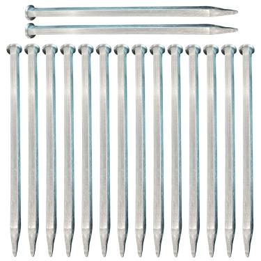 Imagem de Electriduct Espigões de vergalhão de 30,5 cm de diâmetro (pacote com 16) Kit de âncora de aço galvanizado - Ferragens de montagem de asfalto para blocos de estacionamento, lombadas, rampas de cadeira