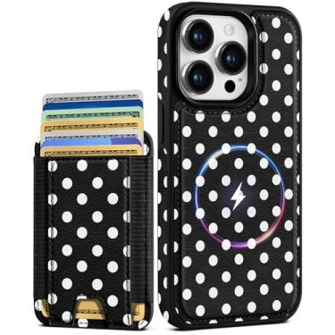 Imagem de Shorogyt Capa carteira para iPhone 13 Pro Max – Serve para 7 cartões, compatível com Magsafe Suporte magnético destacável para cartão de crédito de couro bonito capa de telefone feminina menina para