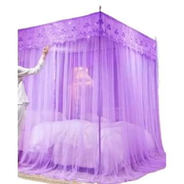 Imagem de Mosquiteiro Palácio com Armação para Cama Casal/Box/Queen Proteção Contra Mosquitos(Lilás)