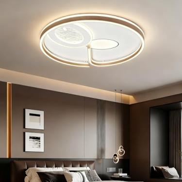 Imagem de Luminária de Teto LED 72W - Alta Performance com 3 Cores Ajustáveis, Espectro Completo sem Cintilação, Bivolt, Construção em Alumínio e Ferro, Iluminação Natural para Sala, Quarto e Cozinha (8-20m²)