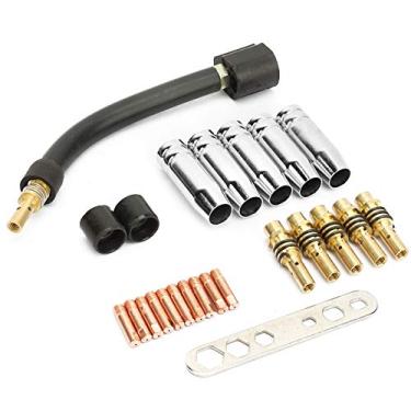 Imagem de 24 Peças de Tocha de Soldagem Ponta de Contato Suporte de Ponta de Bico de Gás para Kit de Consumíveis de Cobre Binzel 15ak