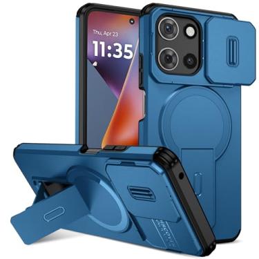 Imagem de Starhemei Capa para Moto G 5G 2025, Moto G 5G 2026, com capa protetora para câmera e suporte, capa de telefone de camada dupla com absorção de choque compatível com Motorola Moto G Play 5G 2026 (azul