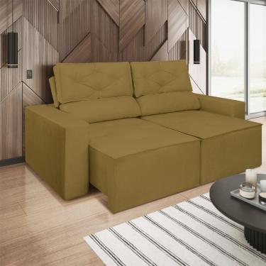 Imagem de Sofá Reclinável Retrátil Luxo 2 Lugares 1,80m Balaqui Decor Capuccino