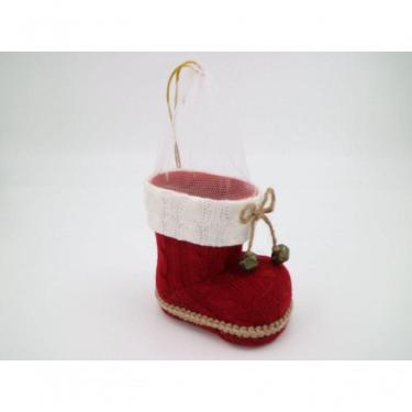 Imagem de Bota Vermelha Tricô Com Guizo 14 Cm Bt1487