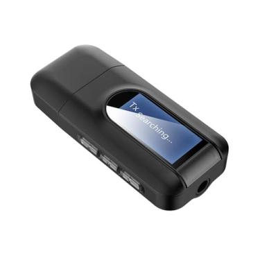 Imagem de Transmissor Receptor USB 5 0 2 em 1 com Display LCD Adaptador Sem Fio Estéreo 3 5MM AUX para PC TV Car Headphones