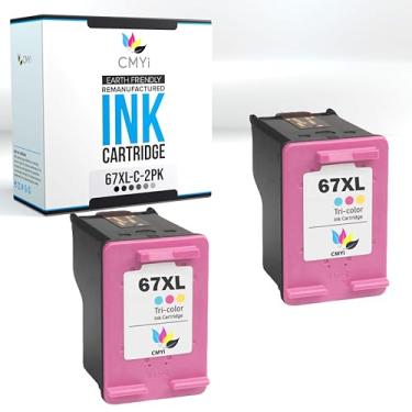 Imagem de CMYi Cartuchos de tinta de substituição tricolor 67XL para HP DeskJet 2732 2734e 2742e 2752 2752e 2755 2755e 2855e 4110e 4120e 4121e 4122e Envy 6055e 6058 6065e 6066e 6075 6075e 6420e 6422e 6430e (2