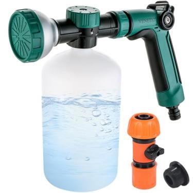 Imagem de VENETIO Pro Pistola de Jardim para Mangueira 3/4" (19mm) - 8 Níveis Regulável com Tampa Vedada + Engate Rápido - Esguicho Multiúso 1000mL para Fertilizante e Sabão - Jardinagem, Carros e Pets