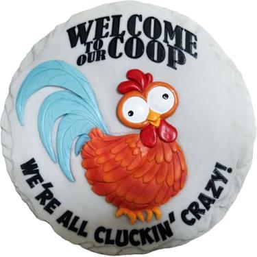 Imagem de Spoontiques Welcome to Our Coop Stepping Stone - Decoração de jardim - Pedra decorativa para pátio, casa, gramado e quintal