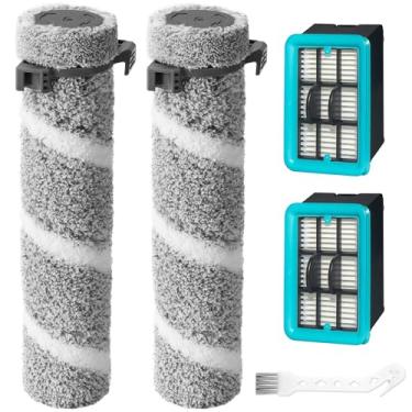 Imagem de Kit de substituição de filtro de rolo de escova 4111A 4109 para limpador de piso rígido sem fio Bissell CrossWave Edge, aspirador seco e úmido, 2 filtros HEPA, 2 rolos de escova, 1 escova de limpeza