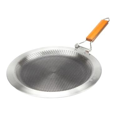 Imagem de Dynwave Frigideira redonda para crepes, chapa, grelha para churrasco, fácil de limpar, com cabo dobrável, compatível com indução, 30cm