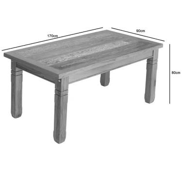 Imagem de Mesa De Jantar 1,7 M Madeira Maciça Com Pátina