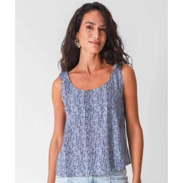 Imagem de Blusa Regata Feminina Estampada Marisa Azul-15554, Azul, M