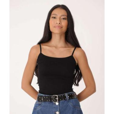 Imagem de Blusa Regata Feminina Canelada Sem Costura Marisa-15508, Preto, P