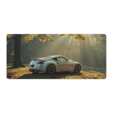 Imagem de HouLaiZhe JDM Car 370z Tyndall Effect Tapete de mouse para jogos grande base de borracha antiderrapante acessórios de computador laptop suprimentos bloco de escrita para escritório casa 40 x 90 cm