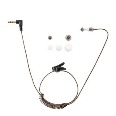 Imagem de ERIPHA Fone de ouvido sem câmara de segurança FBI polícia 3,5 mm/1 pino apenas para ouvir fone de ouvido para alto-falante remoto, microfone, rádio bidirecional Motorola Kenwood (cabo marrom de 56 cm)