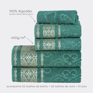 Imagem de kit toalha de banho com toalha de rosto essence Bia enxovais, erva doc