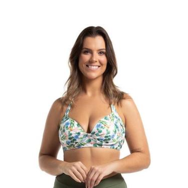 Imagem de Top Biquíni Alça Larga Plus Size Estampado - Cor De Cacau, GG, Mini ma