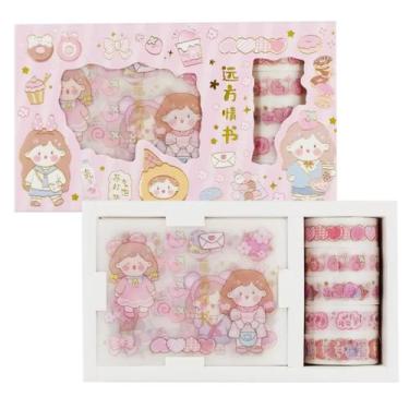 Imagem de Papelaria fofa jogo fitas adesivas + adesivos - cores - PPSHOP