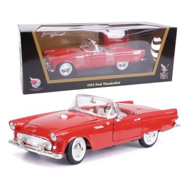 Imagem de LUCKY DIE CAST 1955 Ford Thunderbird 1/18 Scale Die-Cast Metal Model Premium Classic Vintage Alloy Collection Cars with Display Case, with Opening Doors, Best Gift for Men, Dad & Kids 14+ Years