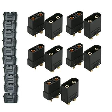 Imagem de ZEZEFUFU 5 pares de conectores XT90H fêmea macho DC 500V conectores plugue de alimentação com tampas protetoras para motor de bateria RC Lipo