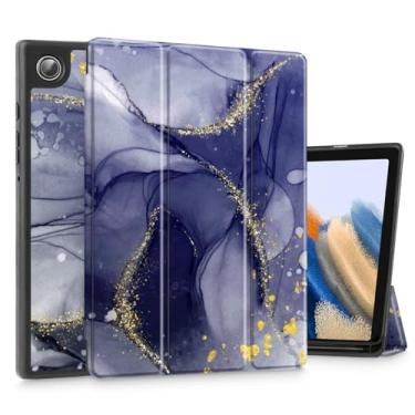 Imagem de Tuiklol Capa para Samsung Galaxy Tab A9 de 8,7 polegadas, modelo lançado em 2023 (SM-X110/X115/X117), capa rígida protetora de TPU fino para despertar/hibernar automático para Galaxy Tab A9, tinta dourada