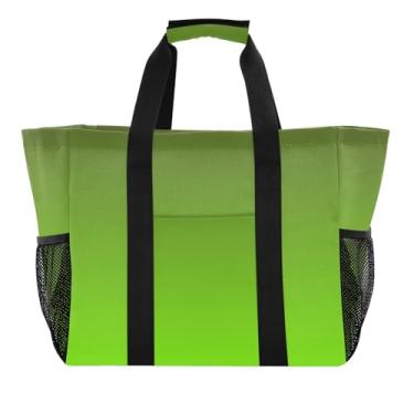 Imagem de Beach Totes Bolsas utilitárias femininas estampadas reutilizáveis sacolas de mercearia piquenique família bolsas dobráveis verde exército gradiente grande à prova d'água bolsa mãe bolsa