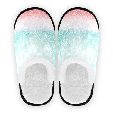 Imagem de Joisal Pantufas masculinas portáteis de bolinhas rosa choque tamanho 11 com bolsa de armazenamento, Rosa brilhante verde, 9-12 US Women/9-12 US Men