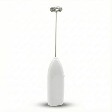 Imagem de Mixer Portátil para Bebidas, Misturador Elétrico, 20cm, Plástico e Metal, Funciona com Pilhas AA, Ideal para Café, Leite e Cappuccino, Silencioso 45dB (Branco)