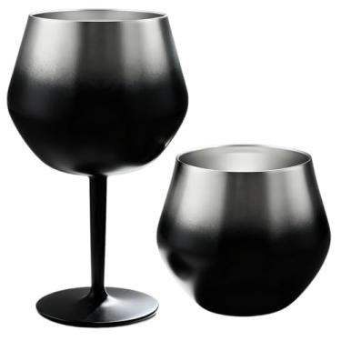 Imagem de TAÇA COPO TÉRMICO DE AÇO INOXIDÁVEL PARA GIN, VINHO E DRINKS, 410ML. ISOLAMENTO TÉRMICO PAREDE DUPLA, HASTE REMOVÍVEL. COCKTAIL, INQUEBRÁVEL E PORTÁTIL PARA BEBIDAS, FESTAS E EVENTOS. (Preto)