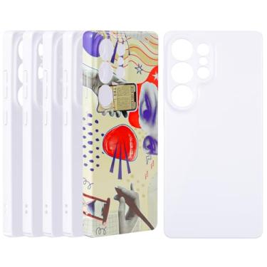 Imagem de HTVRONT Pacote com 6 capas de telefone de sublimação em branco compatíveis com Galaxy S25 Ultra, capa de telefone personalizada de sublimação rígida - Blanks de sublimação brilhante - Capas básicas