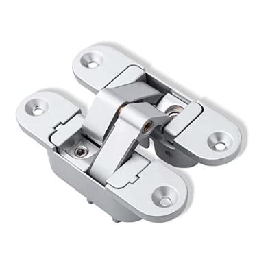 Imagem de Dobradiças de porta ocultas resistentes 2 peças dobradiças de porta invisíveis tridimensionais portas de madeira portas cegas cruz 180° dobradiças ocultas abertas internas e externas (cor: 2 peças