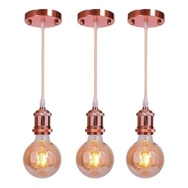 Imagem de Lustre vintage de bronze (3, Rose gold)