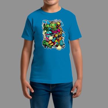 Imagem de Camisa Básica Casual Manga Curta Gola Redonda The Estamp, Azul, 12