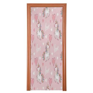 Imagem de ATTX Capa para porta da frente das jubas arco-íris dos namorados - decoração de férias de tecido elástico lavável para festas, casa, decoração de porta da frente, 35 x 79 polegadas (736)