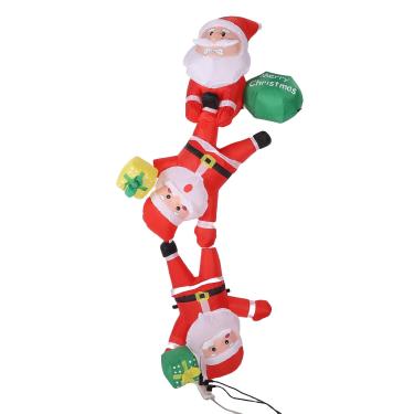 Imagem de ZJchao Pai Natal Inflável, Poliéster 210T à Prova D'água de 8,2 Pés Com Luz LED Super Brilhante e Ventilador Embutido, para Decoração de Festas de Fim de Ano No Quintal Ao Ar Livre (Plugue UE