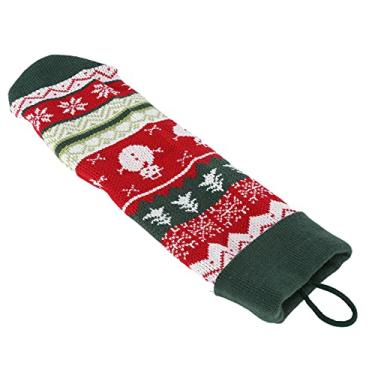 Imagem de ZJchao Meia de Natal, Meia Pendurada de lã Com Laço para Lareira de Parede de árvore, Bolsa Infantil Decoração de Casa para Festival (corda verde)